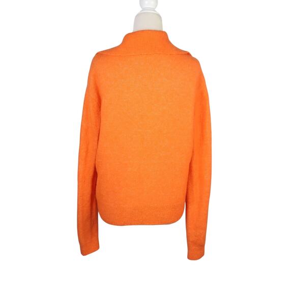 Oval Square Fab Polo Knit Sweater Mandarin Orange Alpaca Wool S - Picture 5 of 8